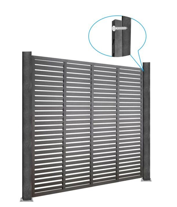 Lamellenzaun WPC 170x170 cm Gartenzaun Sichtschutz Windschutz