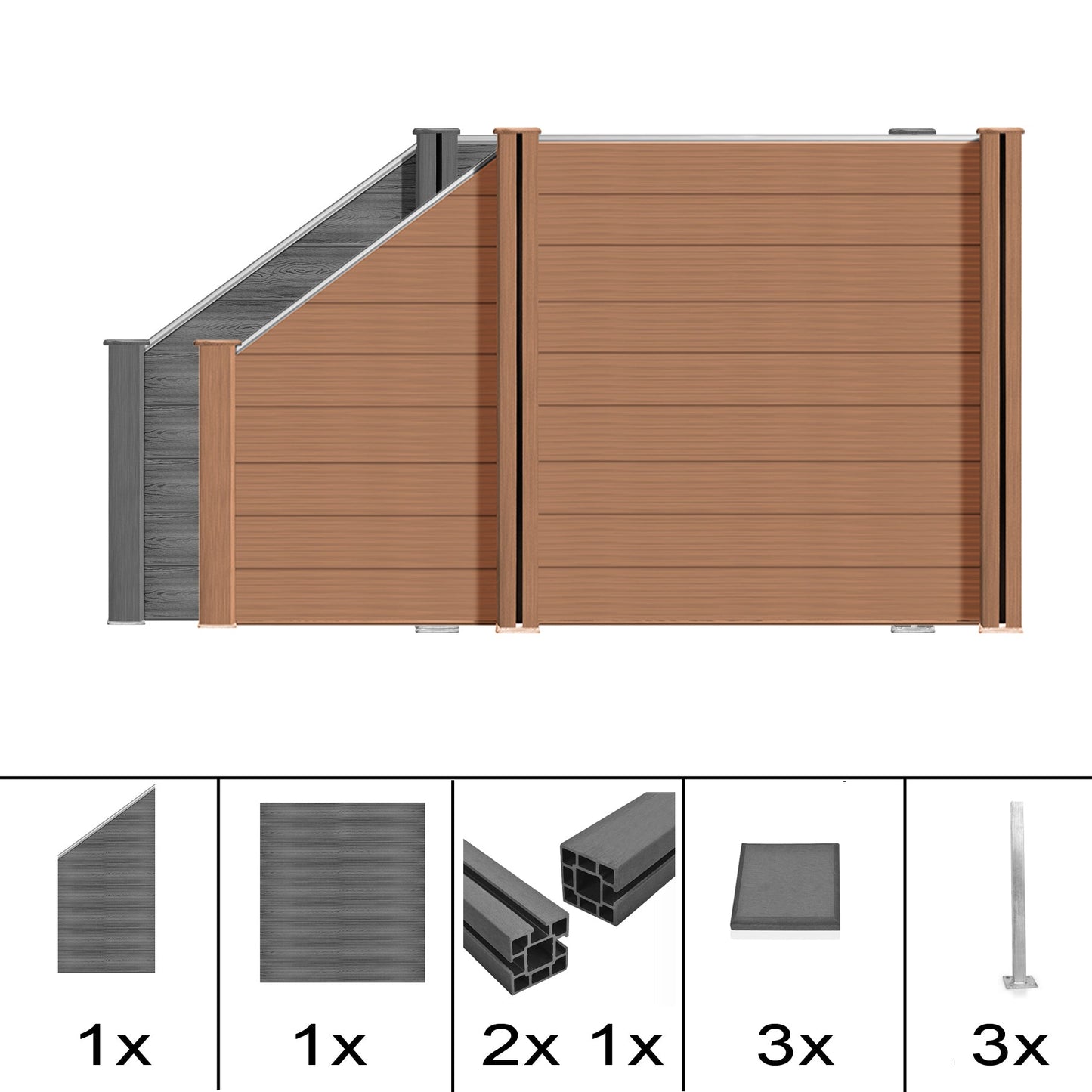 WPC Zaun Sichtschutzzaun Farbe - Euroharry GmbH