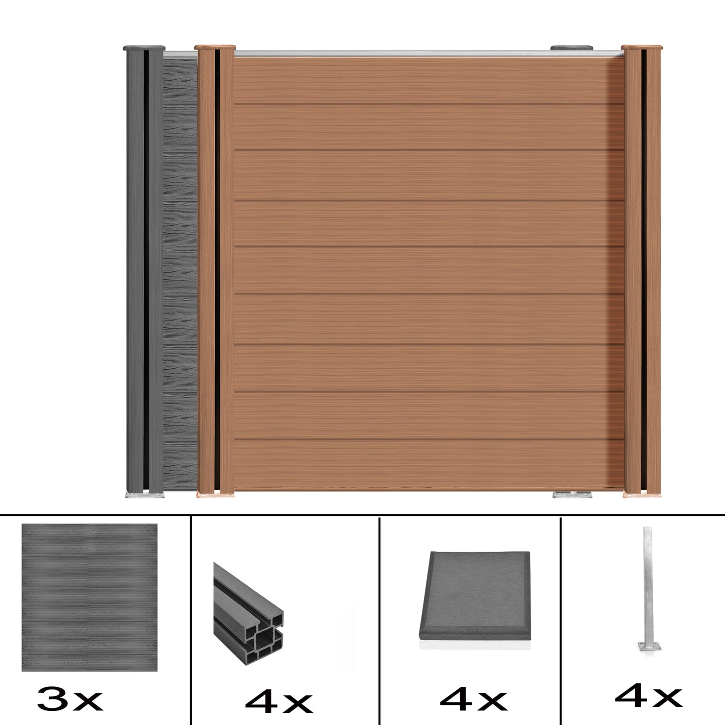 WPC Sichtschutz Zaun Sichtschutz Garten Sichtschutzzaun Gartenzaun Komplettset