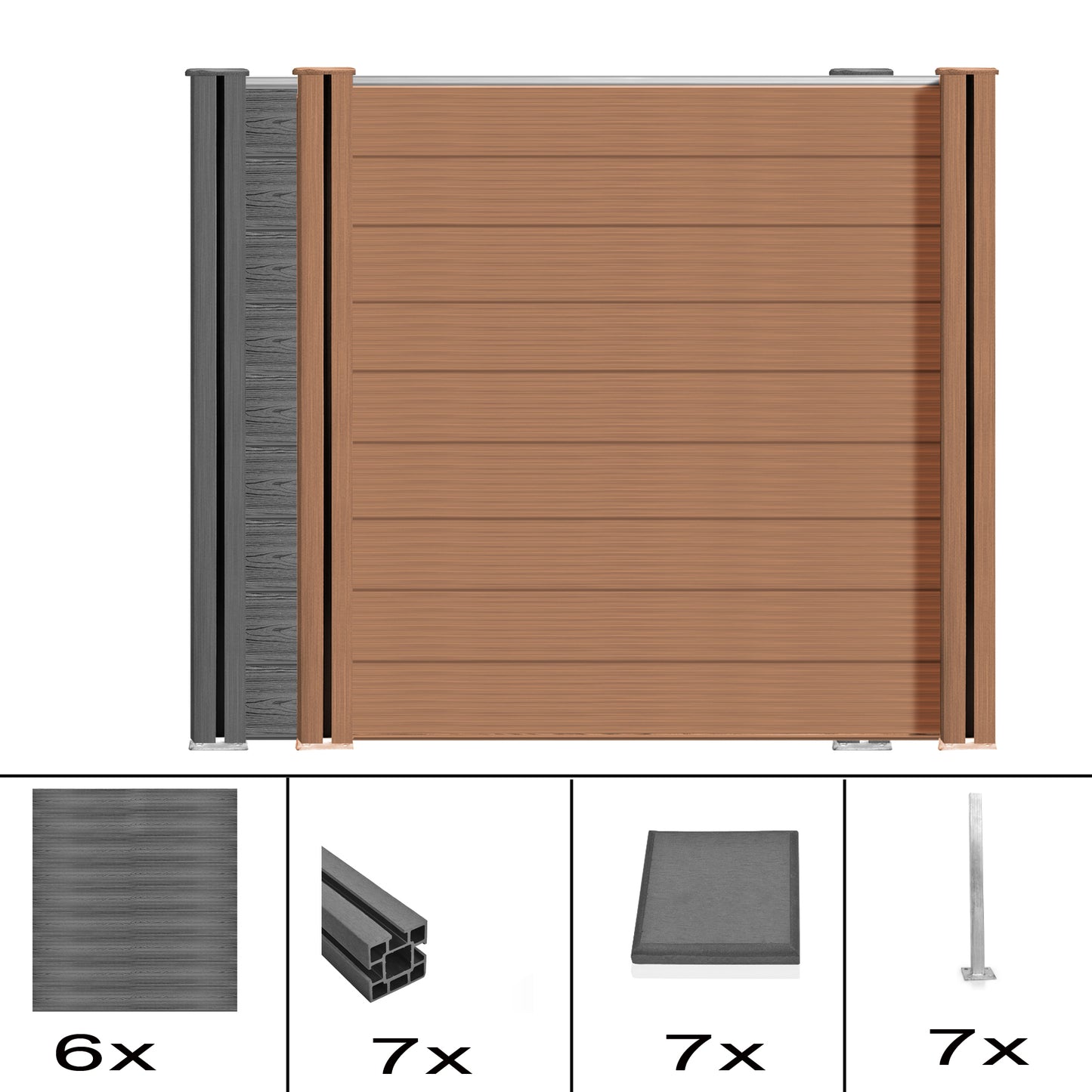 WPC Sichtschutz Zaun Sichtschutz Garten Sichtschutzzaun Gartenzaun Komplettset