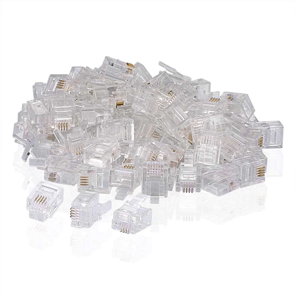 100 PCS RJ11 Stecker 6P4C Telefon Modular Telefonkabel Stecker Adapter Crimp - Euroharry GmbH