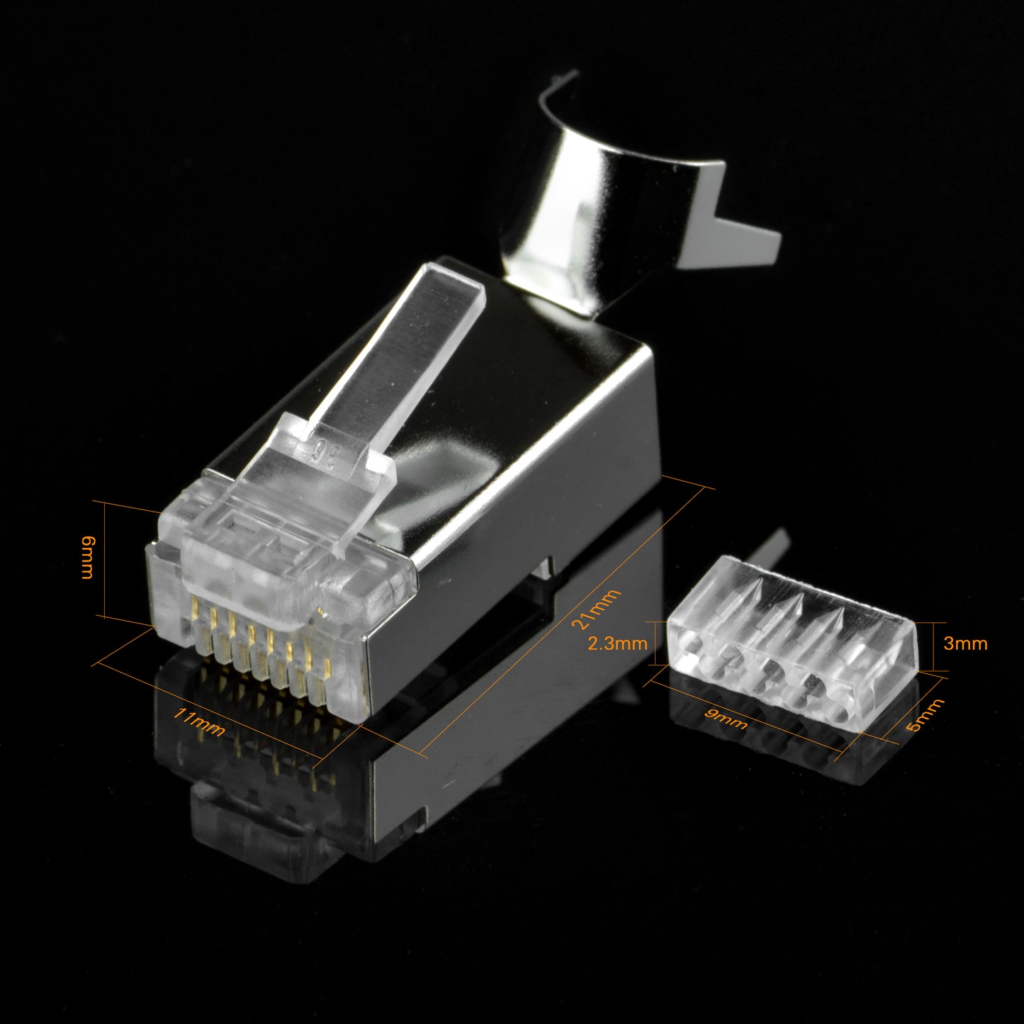 RJ45-Netzwerkstecker Cat7A Cat7 CAT6A 10 GBit LAN-geschirmte modulare Stecker mit Knickschutztüllen (5 Stück)