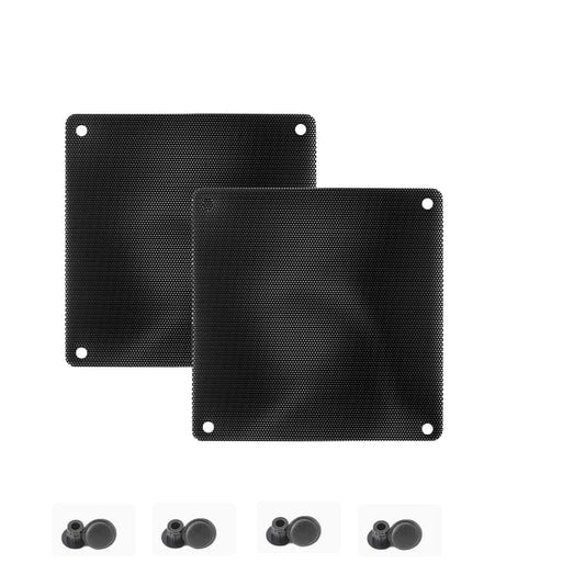 2 Stück 120mm Lüfterabdeckung PC Lüfter Feinstaubfilter mit 8 Stück abdeckstopfen