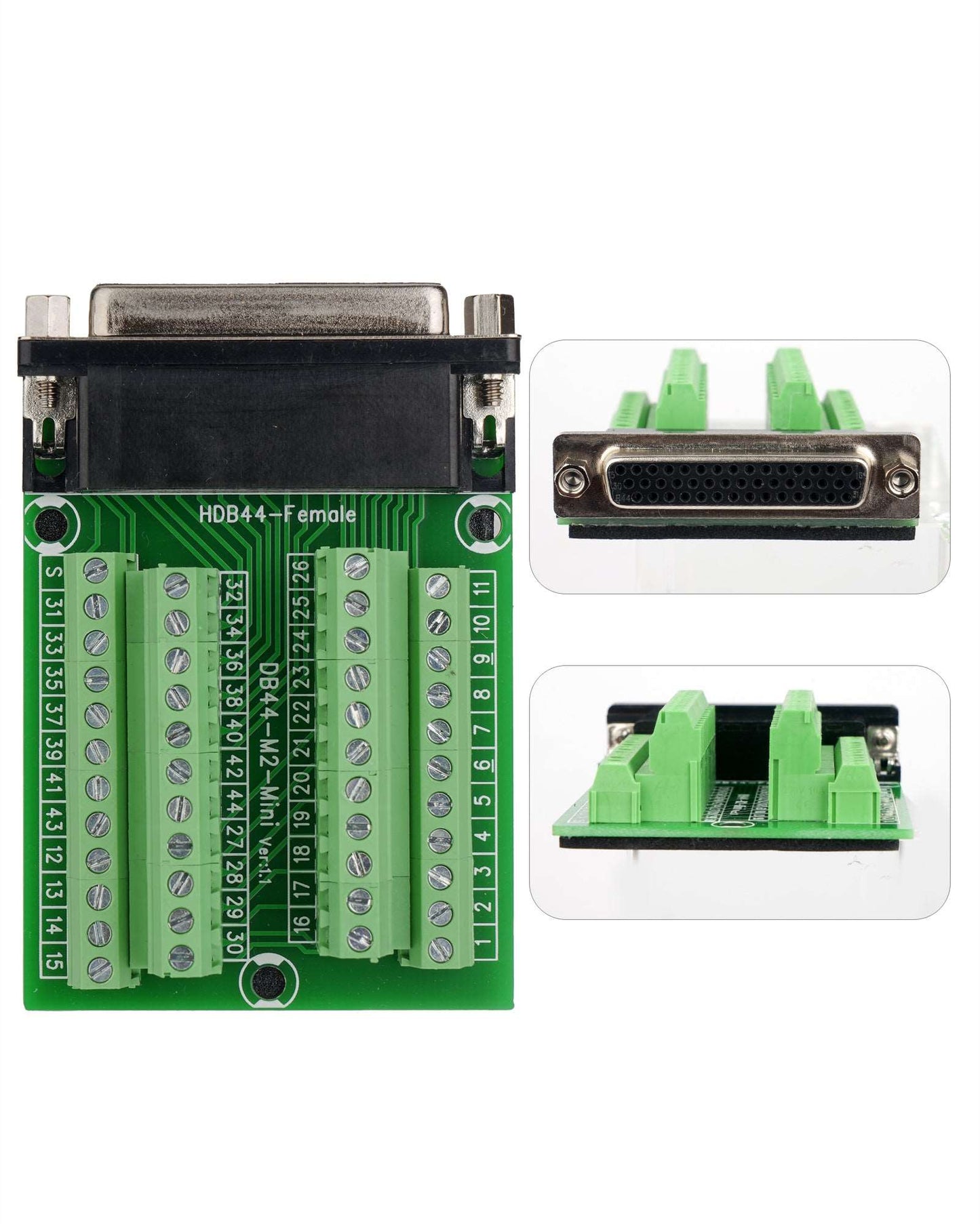 DB44-Stecker auf Klemmenblock, lötfreier Steckverbinder DR44, D-SUB auf 44-poliger Port-Klemmenadapter
