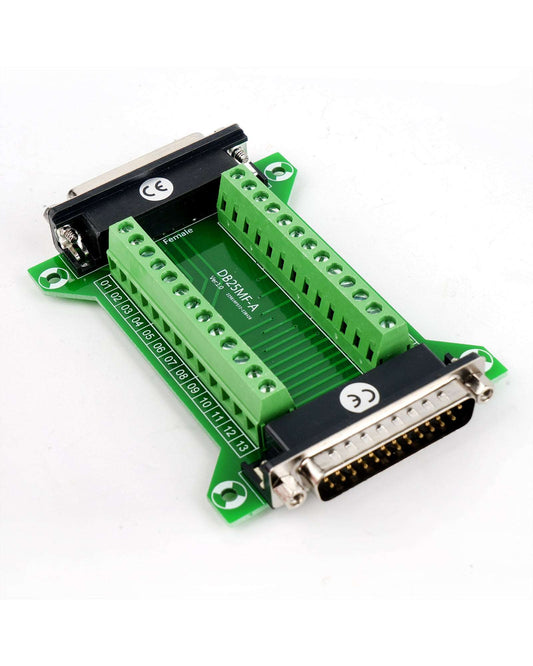 D-SUB DB25 Stecker auf Buchse 25-poliger Stecker Breakout zu Leiterplattenklemmen Steckverbinder