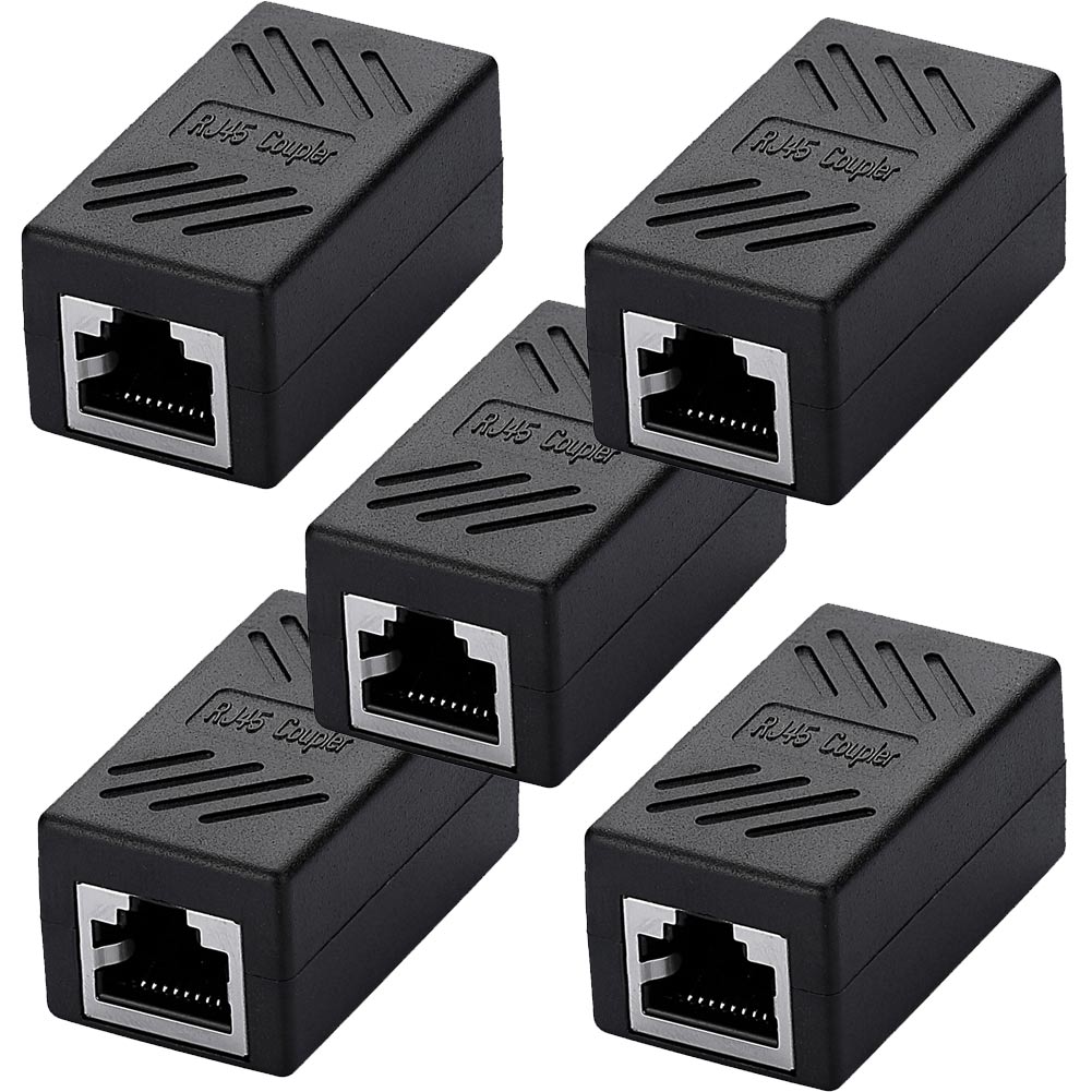 5xCat5 /Cat6 RJ45 Kupplung 8P8C Netzwerkkabel Verbinder geschirmt Buchse auf RJ45 Buchse Schwarz (Copy)