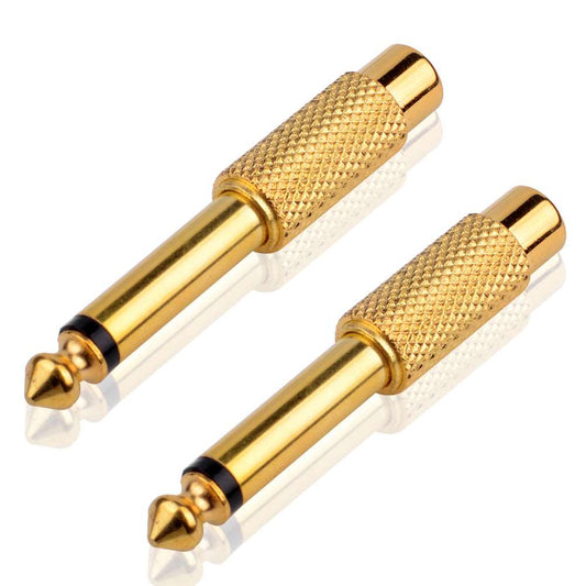 6,3 mm (1/4') bis 3,5mm (1/8') kopfhörer Audio Golden Gold Plug Plated Adapter - Euroharry GmbH