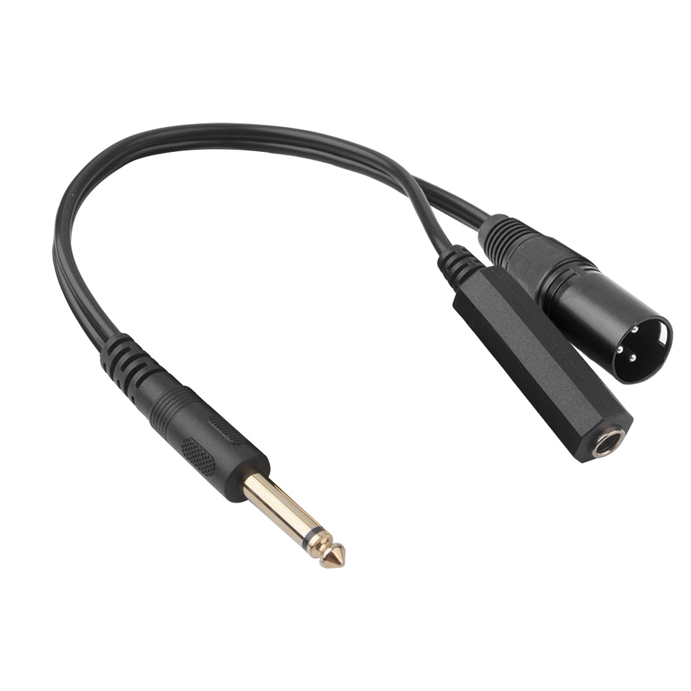 euroharry 30 cm 6,35mm Mikrofonstecker auf 6,35mm Buchse und XLR-Buchse Mono-Mikrofon Y-Splitter Kabel verlängerung und Umwandlung von Audiosignalen für Endstufen-Stereoanlage