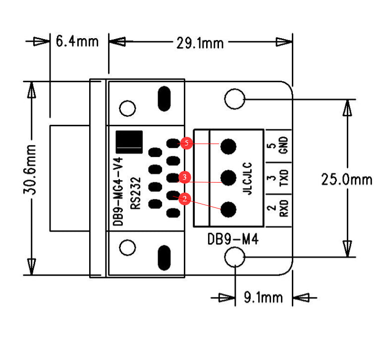 RS232 D-SUB DB9 Stecker Adapter auf Terminal Connector Signalmodul - Euroharry GmbH