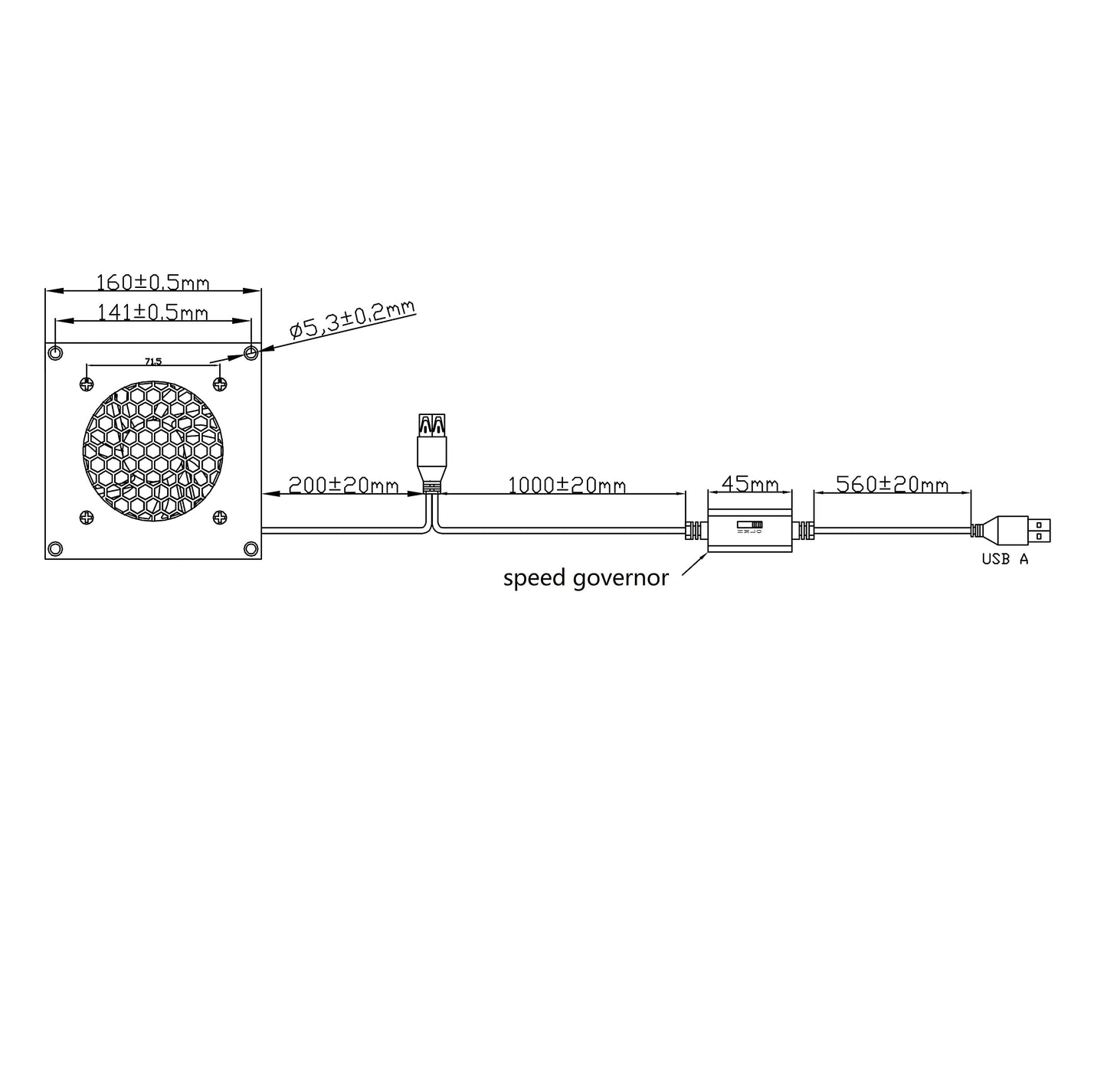 Digitalanzeige temperaturgesteuertes leises Lüftersystem, USB-Lüfter, 5V-Lüfter mit modernem gebürstetem schwarzem Aluminiumrahmen für Heimkino-AV-Schränke (euroharry) (Copy)
