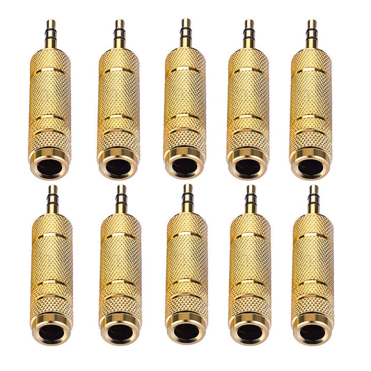 10 Stück 3,5mm Stereo-Stecker auf 6,3mm Buchse Audio Video mikrofon Klinkenbuchse