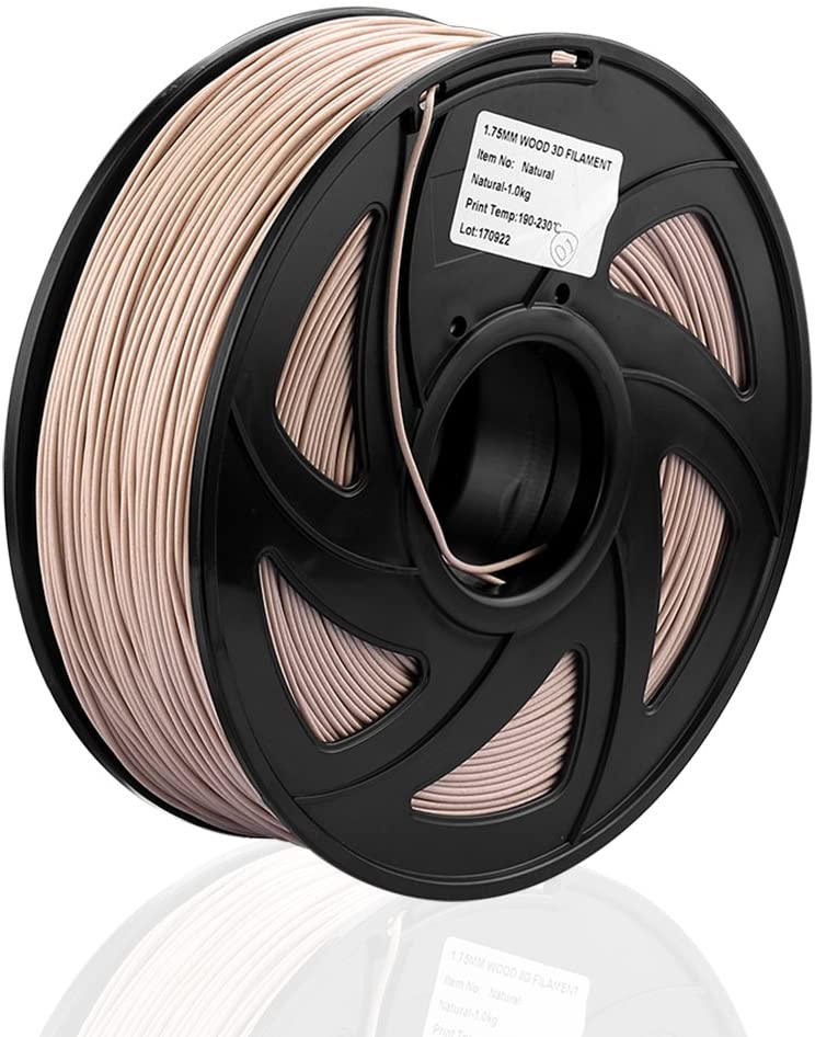 3D Drucker Holz Filament 1,75 mm 1KG Rolle für 3D Drucker (Holz Naturfarbe)