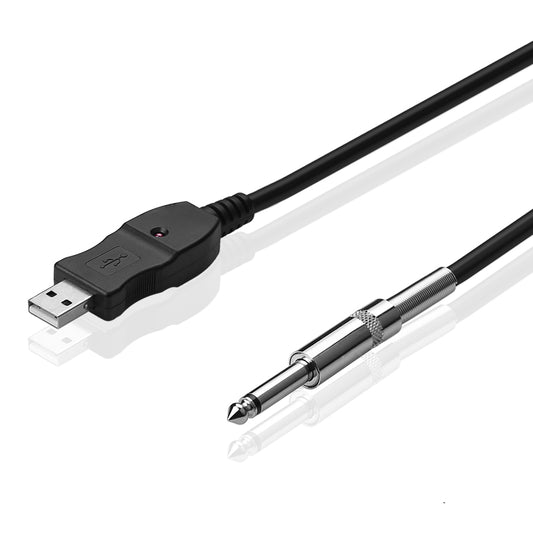 3m USB Gitarrenkabel | USB-Gitarre-Kabel Gitarre Bass zu PC USB Recording Kabel Adapter Konverter Verbindung Schnittstelle, USB auf 6,35mm Jack Computer Recording Kabel - Euroharry GmbH