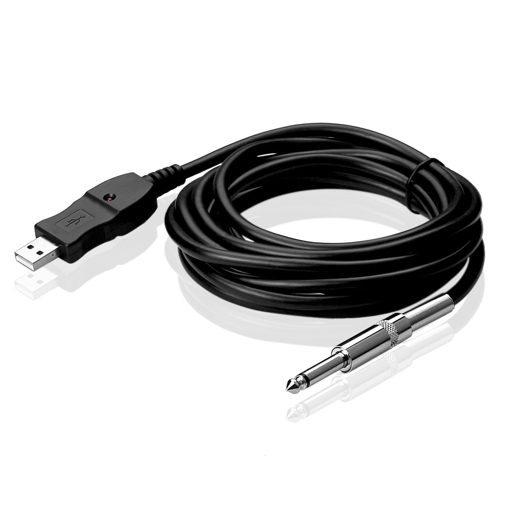 3m USB Gitarrenkabel | USB-Gitarre-Kabel Gitarre Bass zu PC USB Recording Kabel Adapter Konverter Verbindung Schnittstelle, USB auf 6,35mm Jack Computer Recording Kabel - Euroharry GmbH