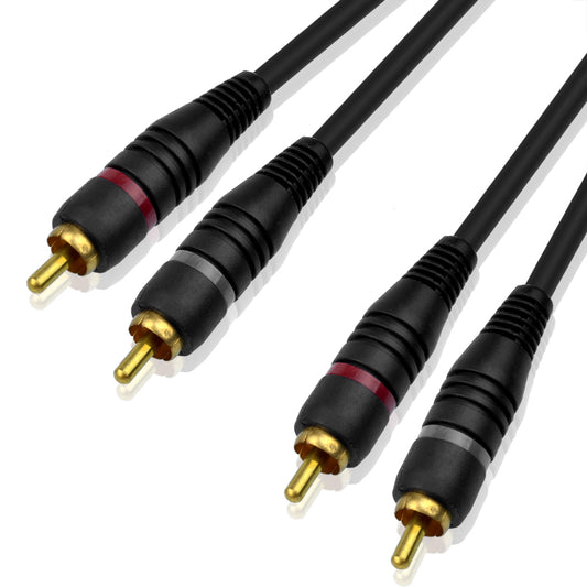 5m RCA Cinch-Kabel 2-Stecker auf 2-Stecker Männlich Cinch-Audio-Stereo-Subwoofer-Kabel Audiokabel für Heimkino, HDTV, Verstärker, Hi-Fi-Systeme, Lautsprecher - Euroharry GmbH