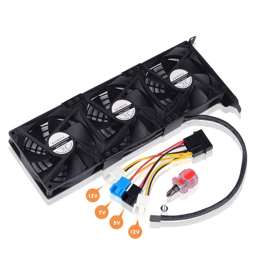Grafikkarten-Lüfter3 x 92 mm -Hoher Luftstrom Lüfter, -PCI-Halterung Kühler - GPU-Lüfter ,unterstützt 5 V, 7V,12V ,unterstützt unterstützt Support Mainboard sys_fan Schnittstelle - Euroharry GmbH