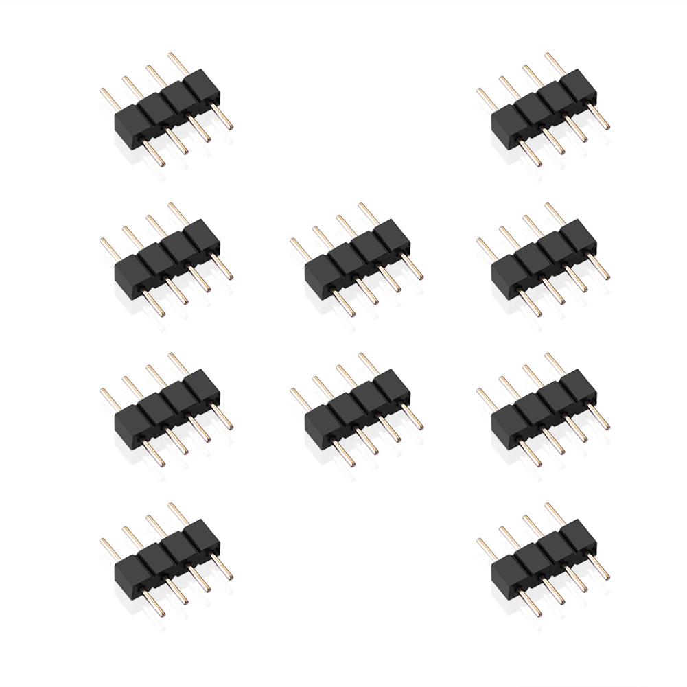LED Streifenlicht Zubehör| 44pcs LED Strip Verbinder LED Stripe Verlängerung LED Strip Eckverbinder LED Streifen Befestigungsclips Für 10mm 4 Polig RGB 5050 3528 LED Strip - Euroharry GmbH