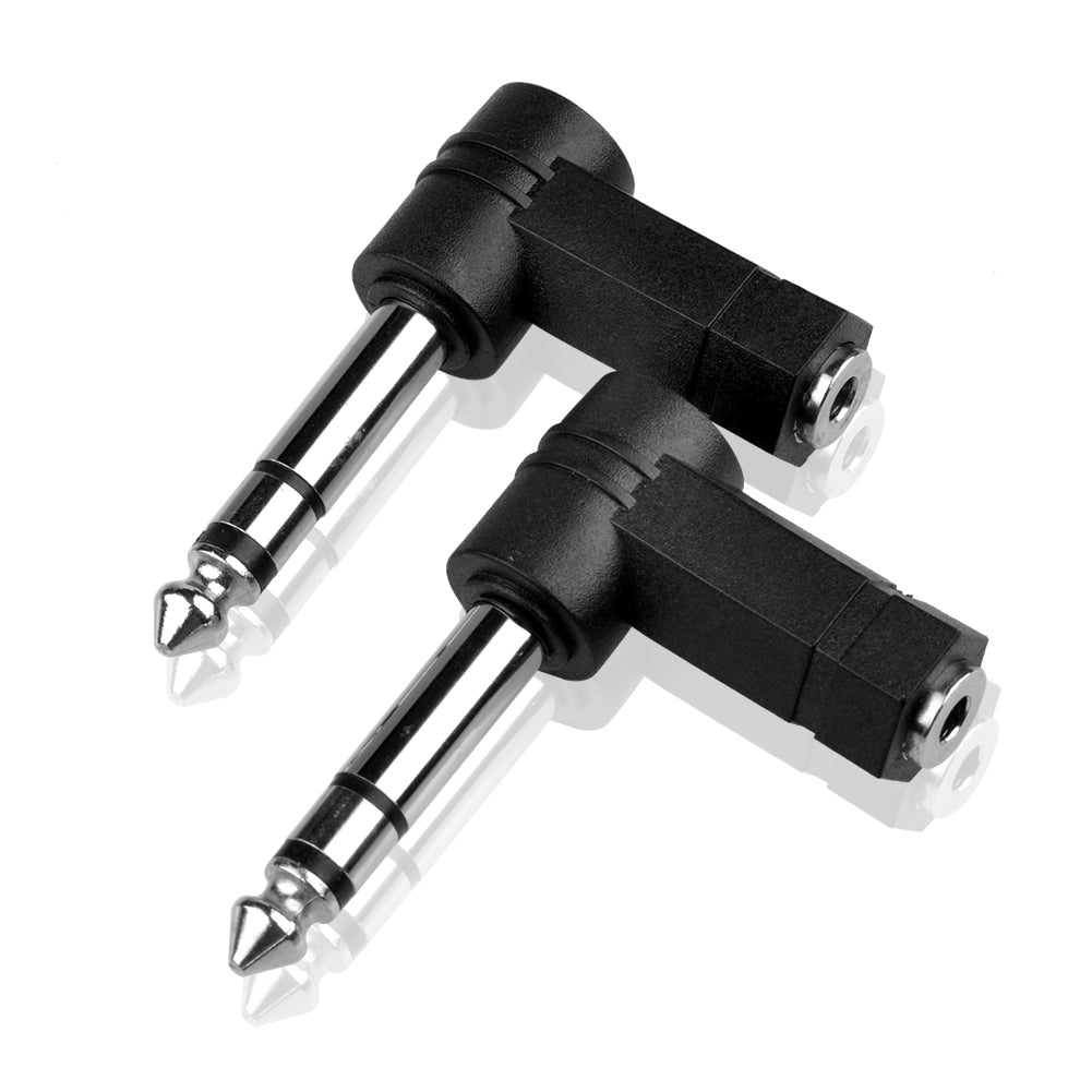 2 Stück 3,5 bis 6,35 Audio-Adapter, 90 Grad 6,35 mm Stereo Klinke Stecker auf 3,5 mm Stereo Buchse Adapter - Euroharry GmbH