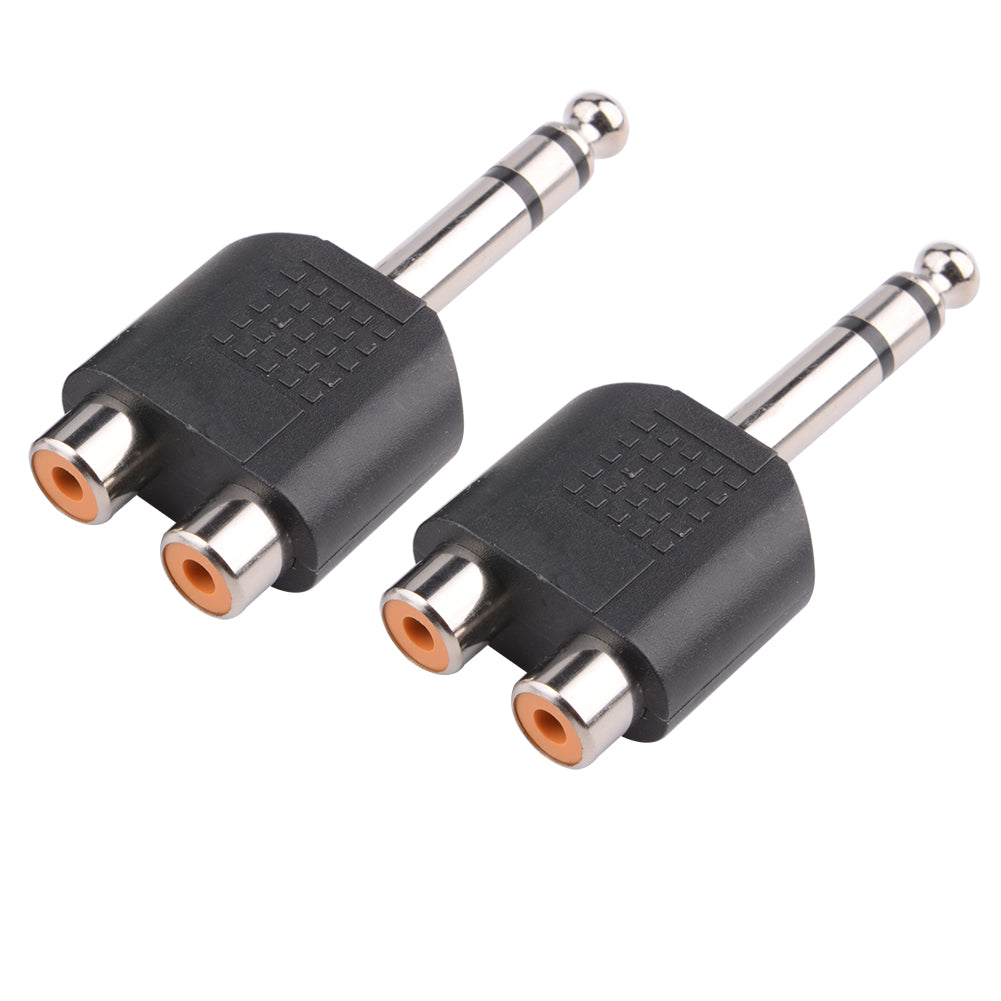 5 Stück 6,35 mm Stecker auf Dual Cinch RCA Buchse Audio Jack Y Adapter Plug and Play (5X 6.35mm Male to Dual RCA Female) Marke: euroharry - Euroharry GmbH