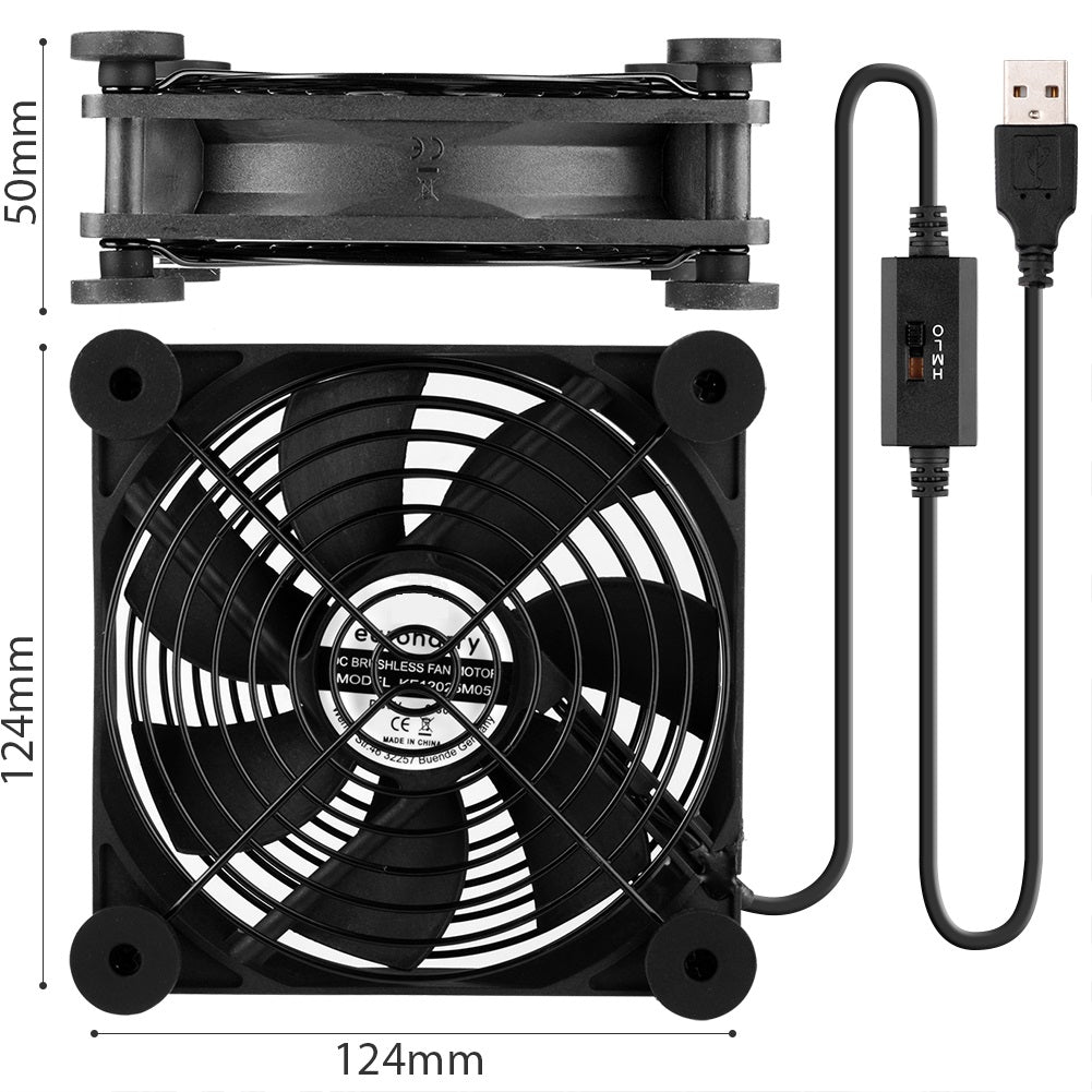 USB PC Ventilator lüfter 120mm Leise PC Gehäuselüfter Einstellbare Fan 5V - Euroharry GmbH