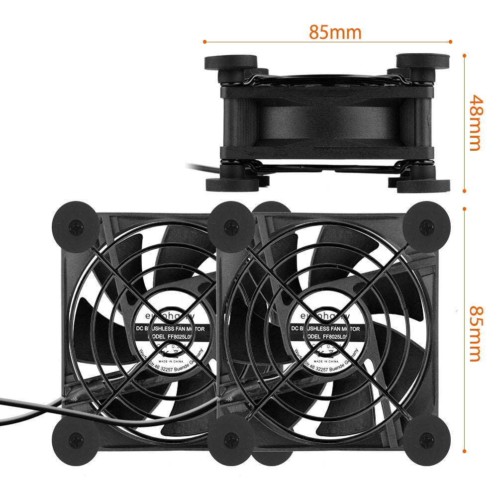 USB PC Ventilator lüfter 80mm 2in1 Leise PC Gehäuselüfter Einstellbare Fan 5V - Euroharry GmbH