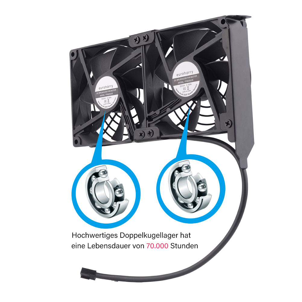 Grafikkarten-Lüfter2 x 92 mm -Hoher Luftstrom Lüfter, -PCI-Halterung Kühler - GPU-Lüfter ,unterstützt 5 V, 7V,12V unterstützt unterstützt Support Mainboard sys_fan Schnittstelle - Euroharry GmbH