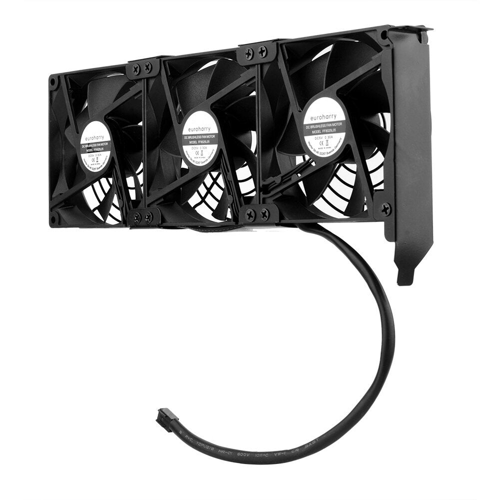 Grafikkarten-Lüfter3 x 92 mm -Hoher Luftstrom Lüfter, -PCI-Halterung Kühler - GPU-Lüfter ,unterstützt 5 V, 7V,12V ,unterstützt unterstützt Support Mainboard sys_fan Schnittstelle - Euroharry GmbH