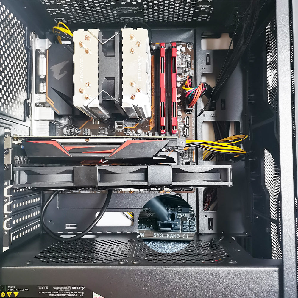Grafikkarten-Lüfter3 x 92 mm -Hoher Luftstrom Lüfter, -PCI-Halterung Kühler - GPU-Lüfter ,unterstützt 5 V, 7V,12V ,unterstützt unterstützt Support Mainboard sys_fan Schnittstelle - Euroharry GmbH