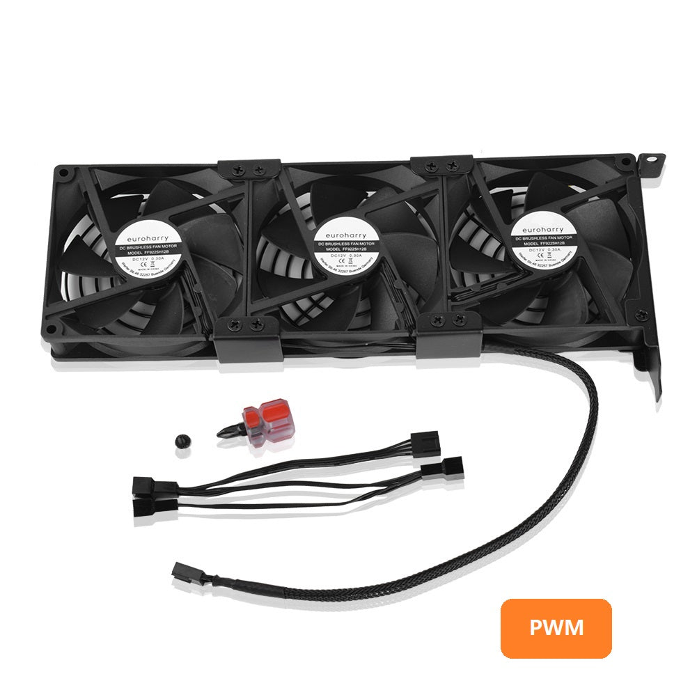 Grafikkarten-Lüfter3 x 92 mm PWM Lüfter, PCI-Halterung Kühler - GPU-Lüfter,unterstützt 5 V, 7V,12V ,unterstützt unterstützt Support Mainboard sys_fan Schnittstelle - Euroharry GmbH