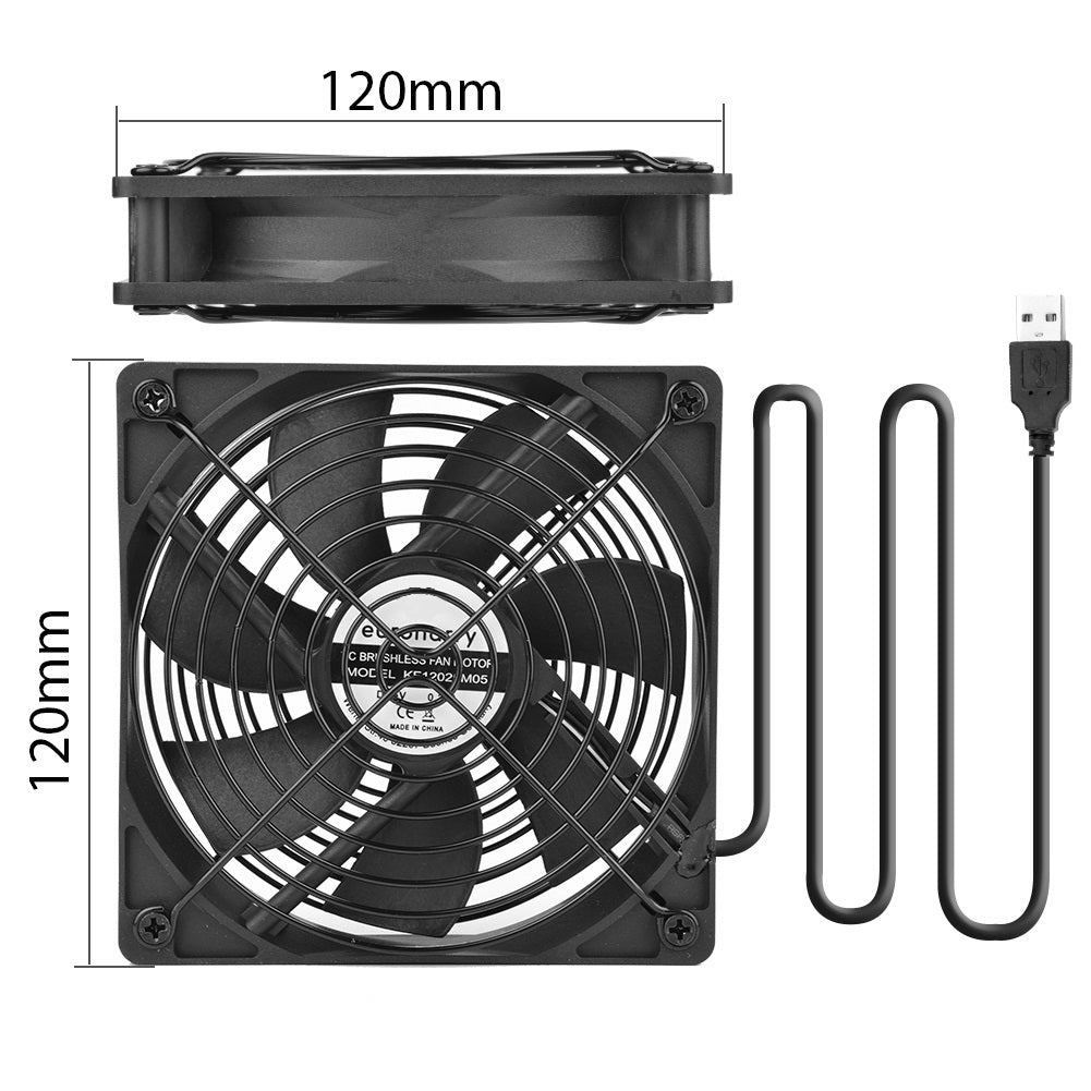 USB PC Ventilator USB lüfter pc lüfter PC 120MM Gehäuse lüfter zum PC/TV Box/Receiver/AV cabin/PS4/router - Euroharry GmbH