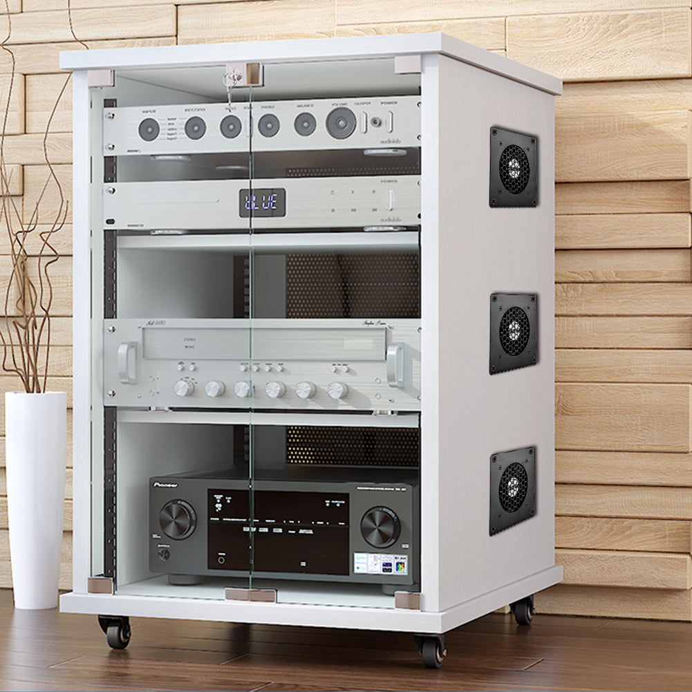 USB Ventilator,80MM Lüfter,Mit 3-Gang verstellbarem 5V/0.3A USB-Lüfter,mit einer modernen gebürsteten schwarzen Aluminiumrahmen,für Heimkino-AV-Schrank-Kühlung - Euroharry GmbH