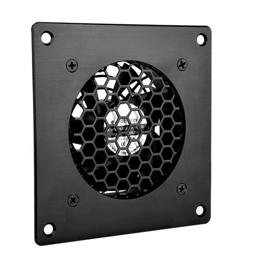 USB Ventilator,80MM Lüfter,Mit 3-Gang verstellbarem 5V/0.3A USB-Lüfter,mit einer modernen gebürsteten schwarzen Aluminiumrahmen,für Heimkino-AV-Schrank-Kühlung - Euroharry GmbH