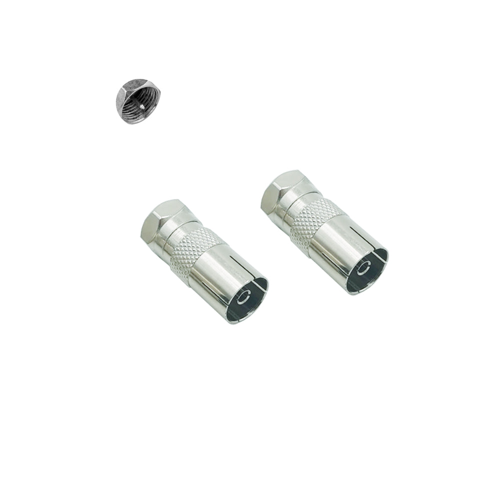 SAT Antenne Adapter 2 Stück IEC Stecker und Buchse auf F Stecker (F-Stecker auf Koax-Stecker und F-Stecker auf Koax-Kupplung) für Antennenkabel, Satellitenkabel, Koaxialkabel - Euroharry GmbH