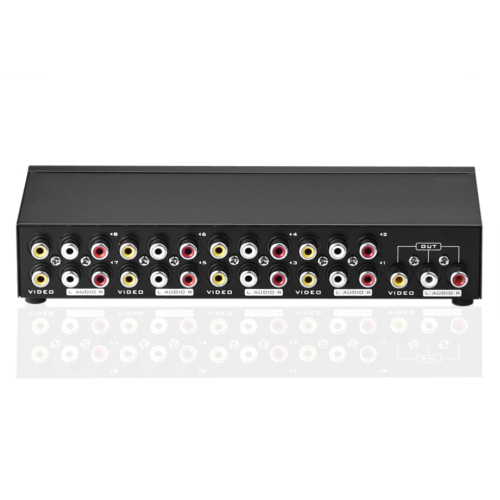 8-Wege AV Switch 8 in 1 heraus Audio Video L/R RCA Selector Switch Box Splitter - Euroharry GmbH