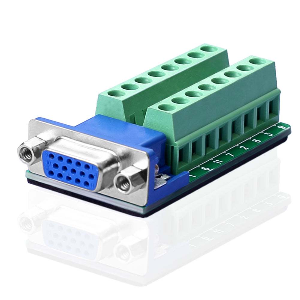 D-SUB DB15 Buchse 15pol. Anschluss zum Klemmenbreakout-Steckverbinder Terminal Adapter - Euroharry GmbH