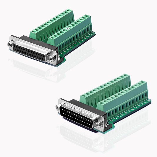 D-SUB DB25-G2-Stecker + M2-Buchse, 25-poliger Stecker, Breakout zu den Anschlüssen der Leiterplatte - Euroharry GmbH