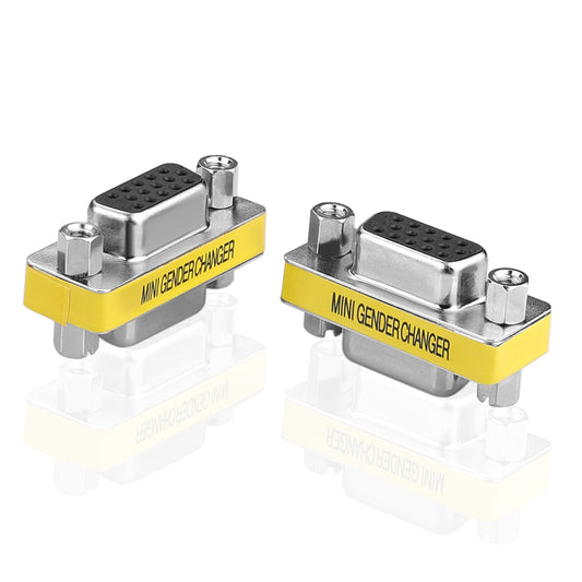 2 Stück Gender Changer HD15F HD15F 15 Pin VGA SVGA Monitor D-SUB Geschlecht Konverter Buchse auf Buchse - Euroharry GmbH