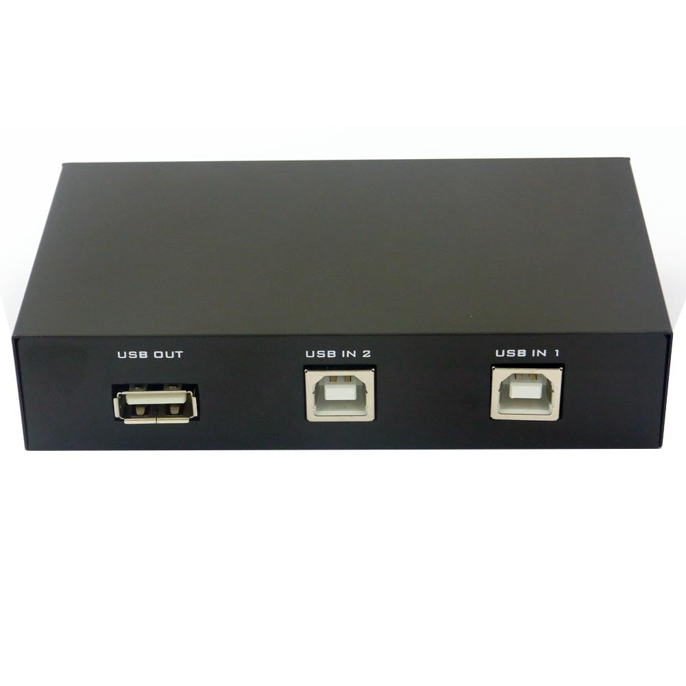 USB 2.0 Umschalter 2 fach Switch in 2x USB B out 1x USB A Metall Gehäuse - Euroharry GmbH