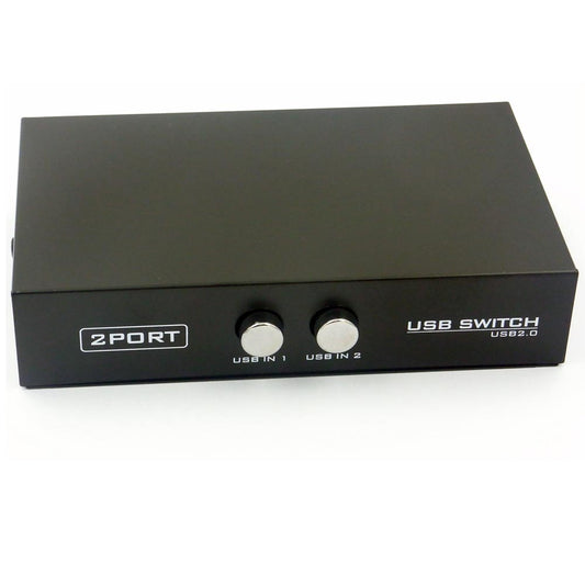 USB 2.0 Umschalter 2 fach Switch in 2x USB B out 1x USB A Metall Gehäuse - Euroharry GmbH