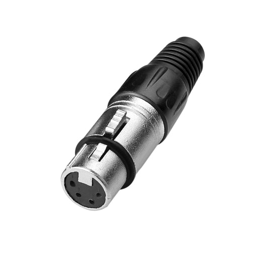 4-pol. XLR Buchsenleiste - Schwarz Metallgehäuse-Silber Kontakte - Euroharry GmbH