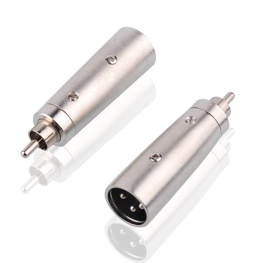 Vernickelt-plated XLR (M) auf RCA (M) Adapter, XLR Stecker auf RCA Stecker Connector Metal Silber (XLR (M) - RCA (M) - Euroharry GmbH
