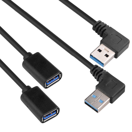 100cm USB 3.0 Modell - L Winkel Adapter - 90° Grad - A-Stecker zu A-Buchse - kompatibel mit Allen USB Kabeln - optimale Kabelführung (A Stecker zu A Buchse) - Euroharry GmbH