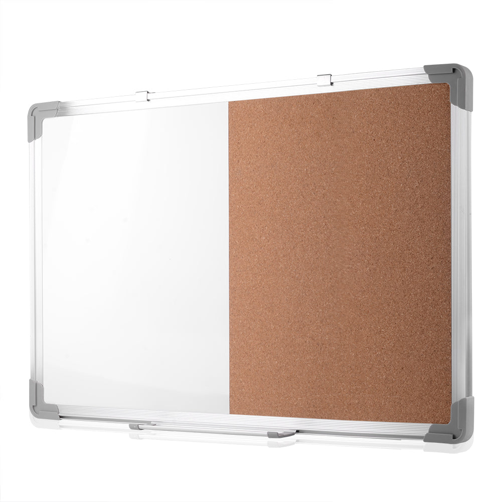 euroharry Kombinations notizbrett Whiteboard Magnetwand mit Alurahmen Magnetisch Whiteboard und Magnettafel Pinnwand Weiß lackier