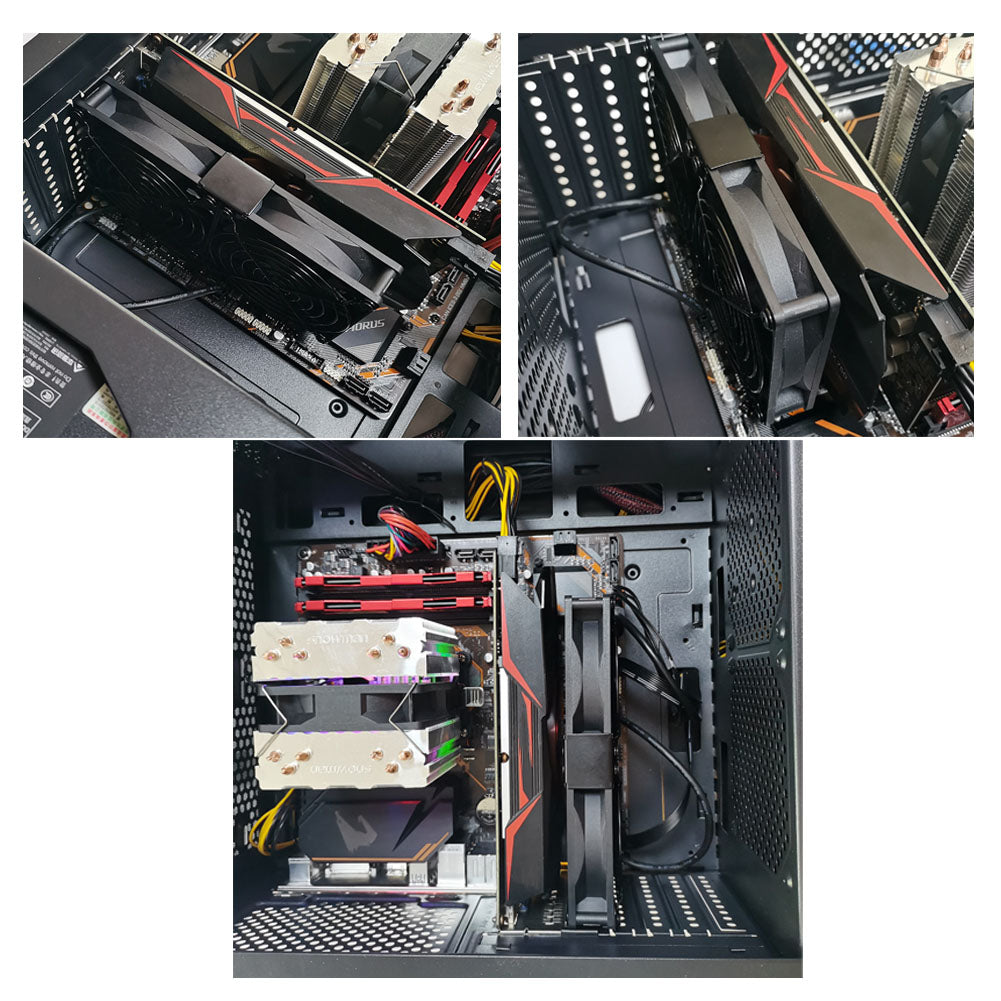 Grafikkarten-Lüfter2 x 92 mm -Hoher Luftstrom Lüfter, -PCI-Halterung Kühler - GPU-Lüfter ,unterstützt 5 V, 7V,12V unterstützt unterstützt Support Mainboard sys_fan Schnittstelle - Euroharry GmbH