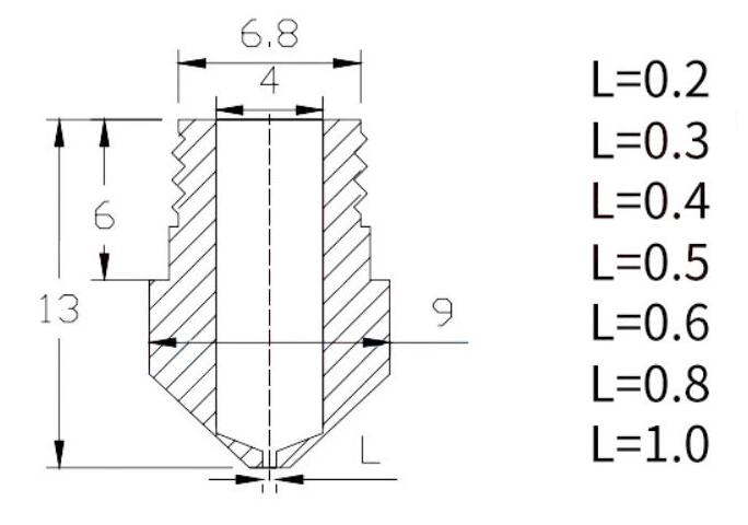 5 Stück Extruder Düse 0.2/0.3/0.4/0.5mm Nozzle für 1.75mm Filament RepRap 3D Drucker - Euroharry GmbH