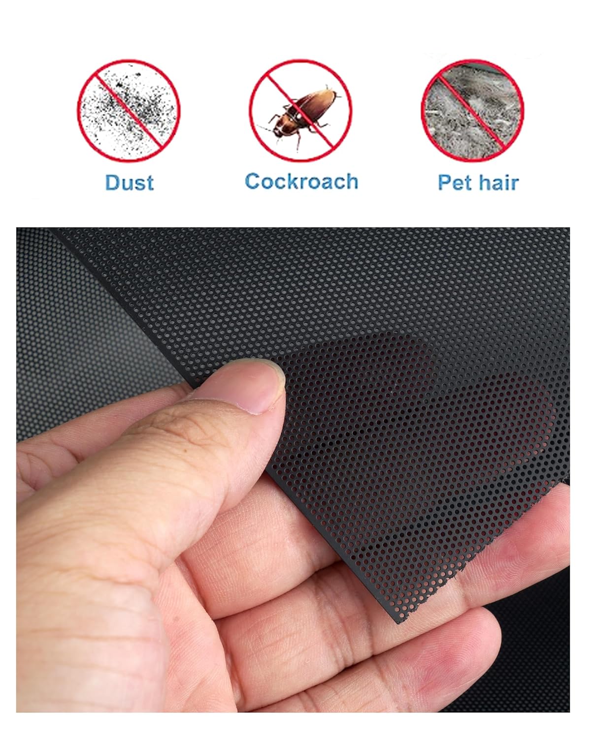 [2 Stück] 400 x 300 mm DIY PC Gehäuse Staub Mesh Filter Abdeckung PVC Staubdicht Mesh Filter Abdeckung mit Magnetstreifen für Computer PC Gehäuse staubdicht