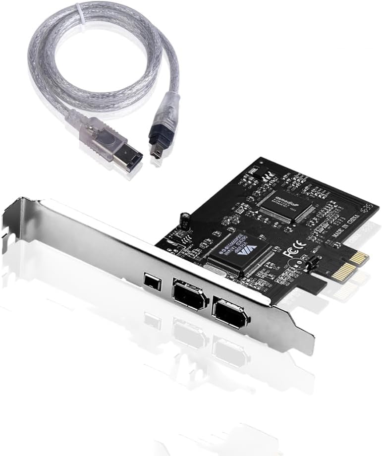 Desktop PCI-E Expresskarte Express Card FireWire PCI Express Schnittstellenkarte 1394a IEEE1394 Controller Erweiterungskarte mit 4 zu 6-Pin Kabel