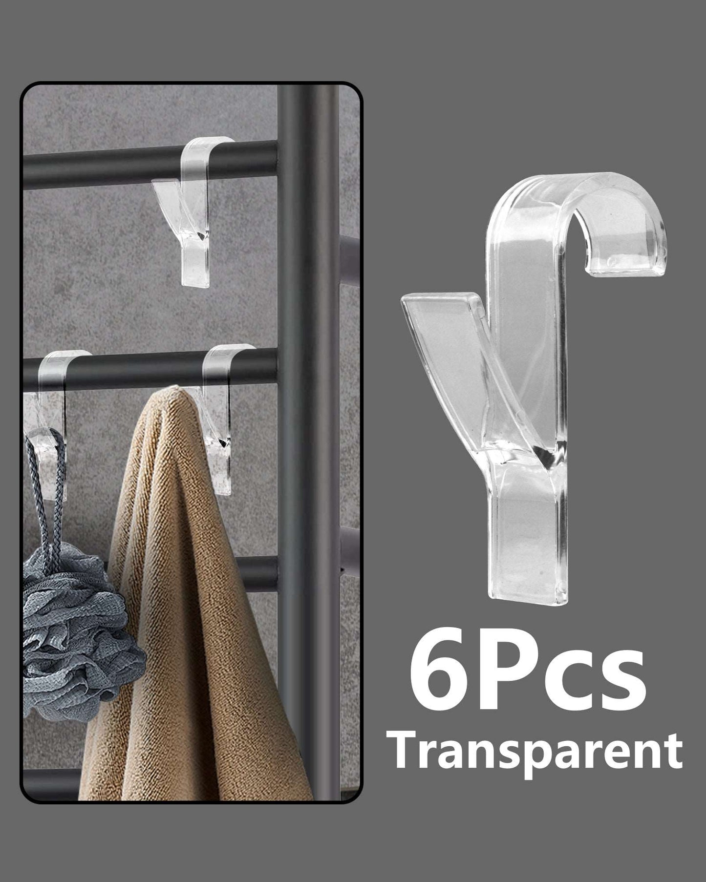 6 Stück Handtuchhaken für Heizkörper  Rundheizkörper Haken, Heizung Handtuchhalter , Kunststoff