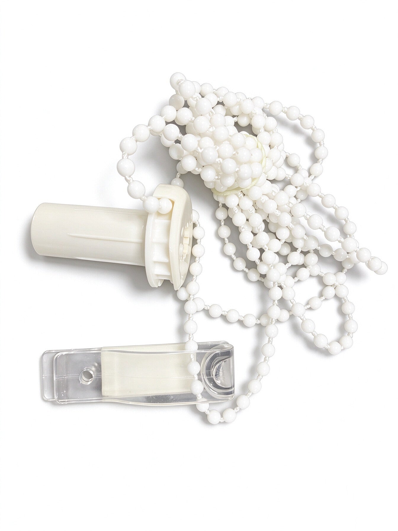 Rollo Zugkette Set, Weiße Perlenkette mit Getriebe und Kettengewicht, Ersatzteil für Seitenzugrollo, Doppelrollo, Reparatur-Set