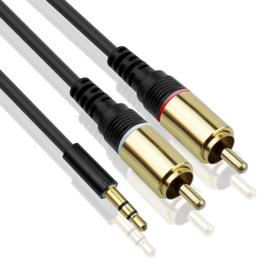 3m 3,5 mm Stecker auf 2 RCA Y Kabel AUX Audio RCA Kabel 1 x 3,5 mm Audio Stecker auf 2 x RCA Stecker - Euroharry GmbH